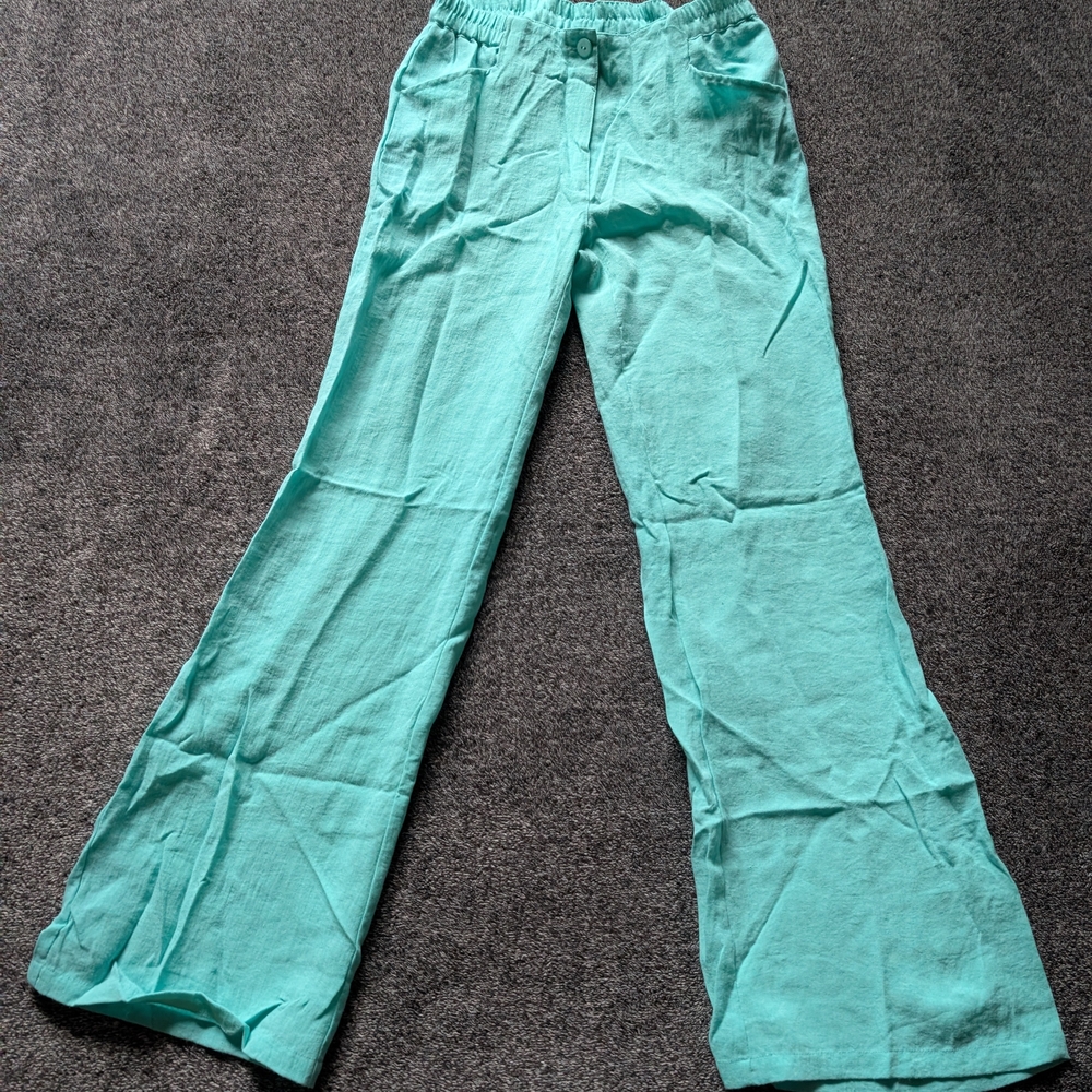 SPANNER Women's Wide Leg Pants in Teal